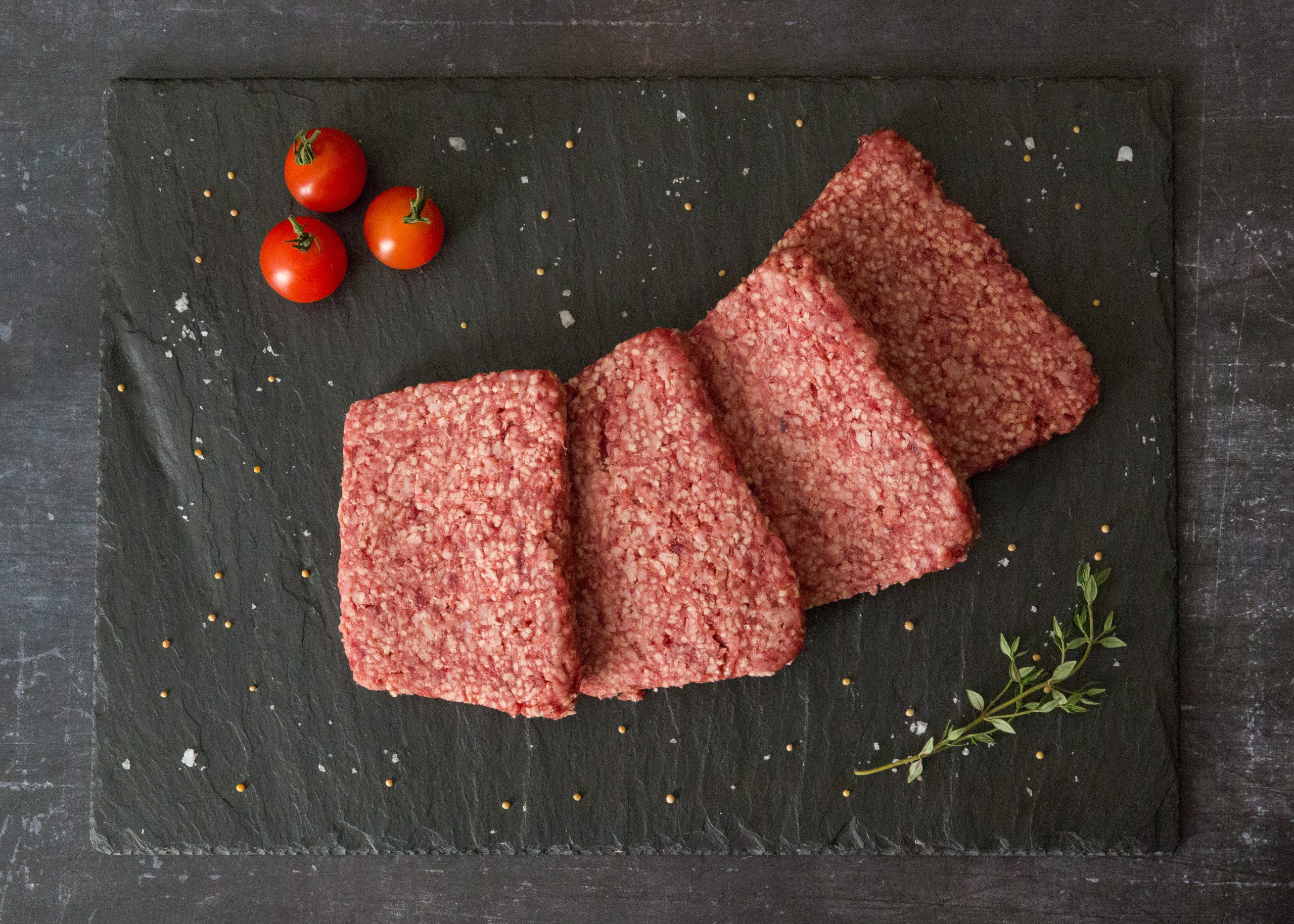lorne sausage on a slate mat