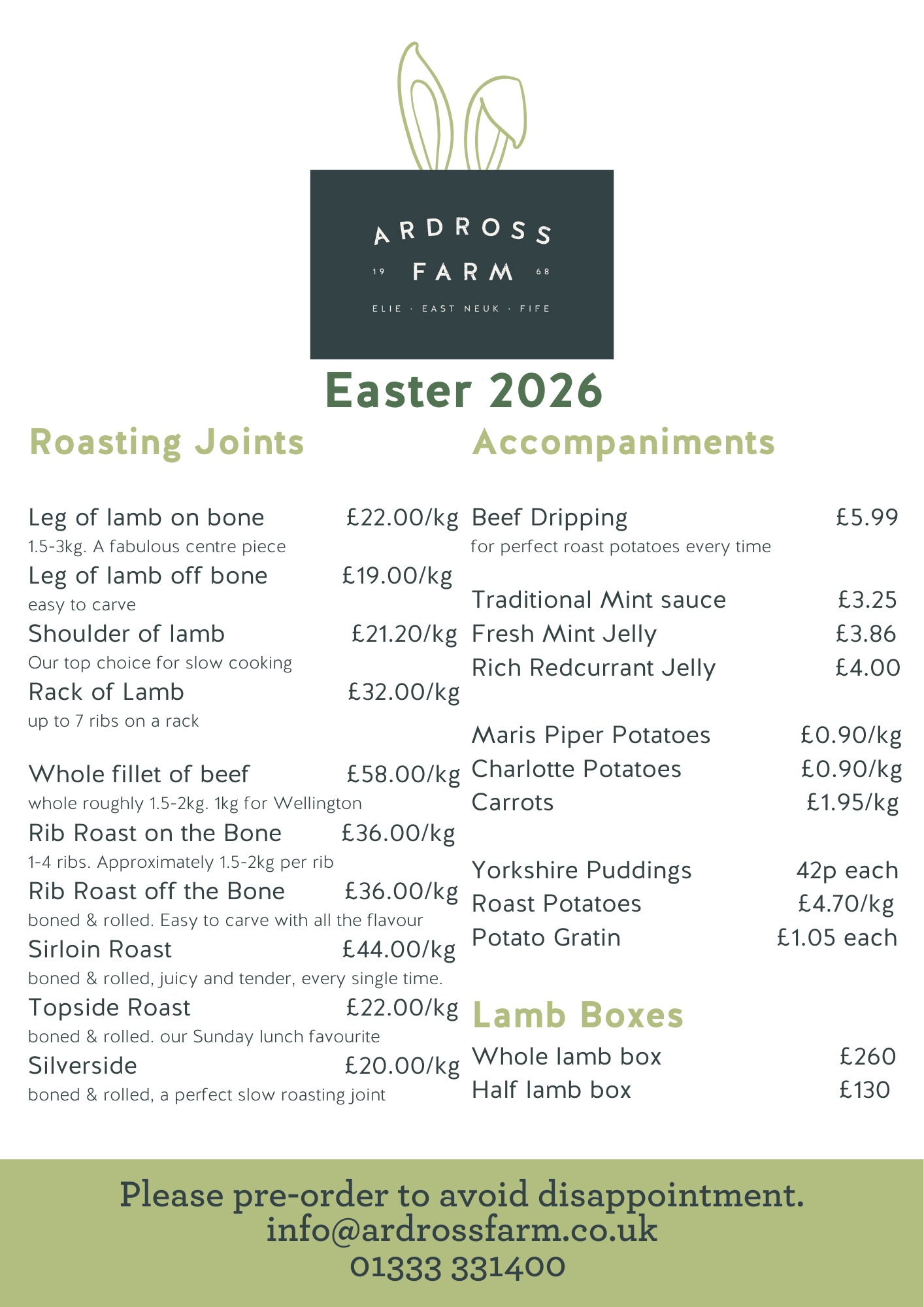 Poster with Easter goodies